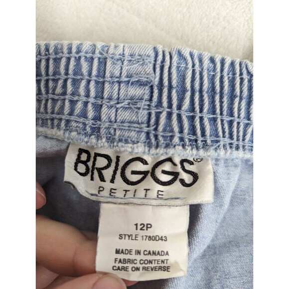 Briggs Petite Womens Jeans Light Blue Denim Balloon Pull On High Rise Retro 12P - Picture 5 of 10